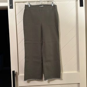 Loft wide leg olive color pants with frayed hem. NWOT!